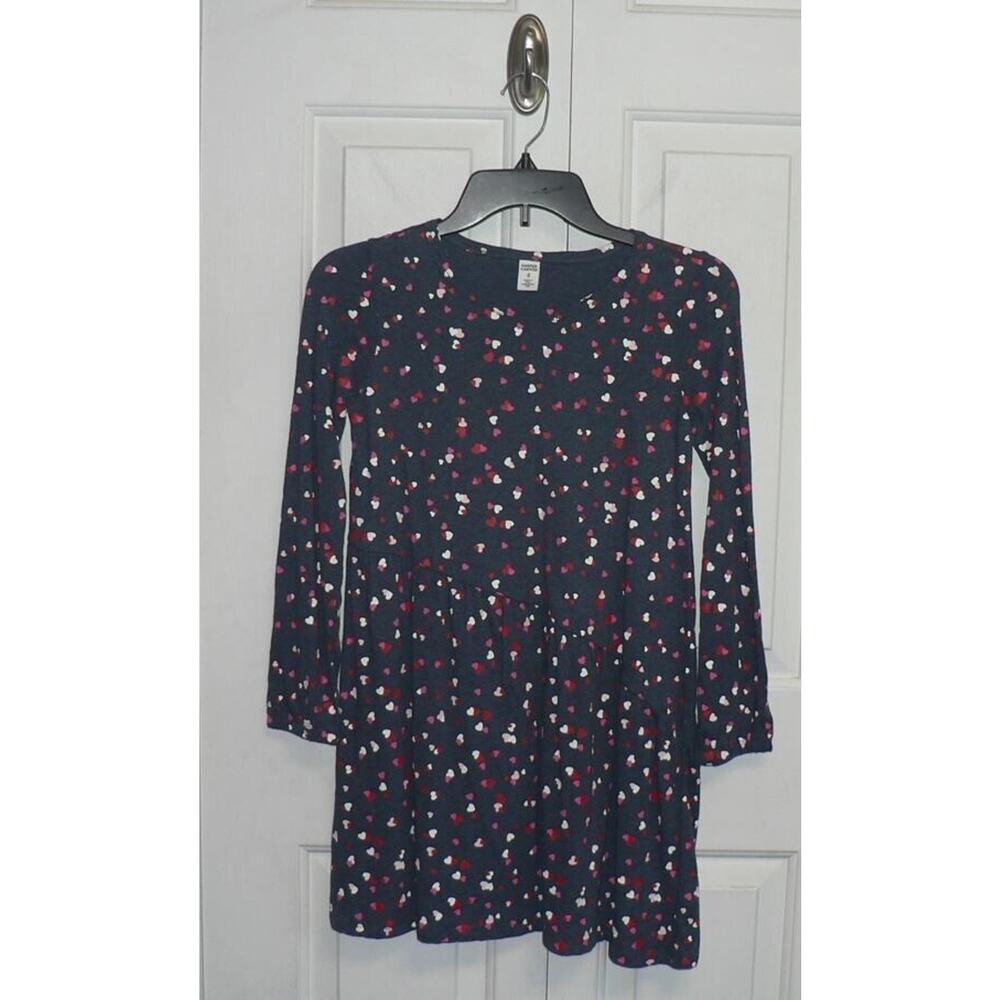 Harper Canyon Girls Cotton Long Sleeve Swing Dress Blue Hearts Size 8 MSRP $29
